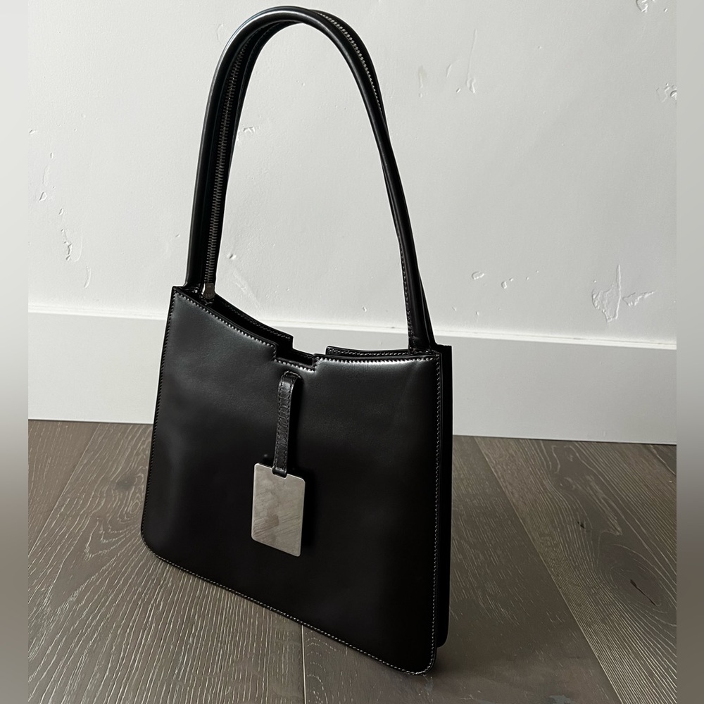 Celine vintage structured zip hobo, black